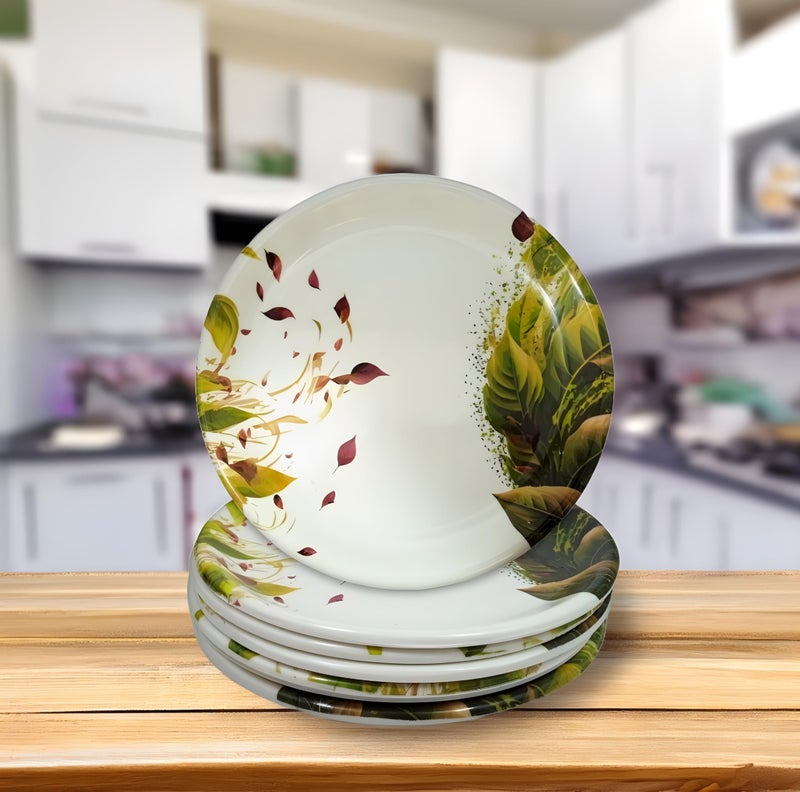 BHOJANWARE Stylish Melamine Round Small Snack Plates Set of 6- Perfect for Dining, Serving and Kitchen Utensils (Size: 18 Cm/ 7 Inch) - Image 1