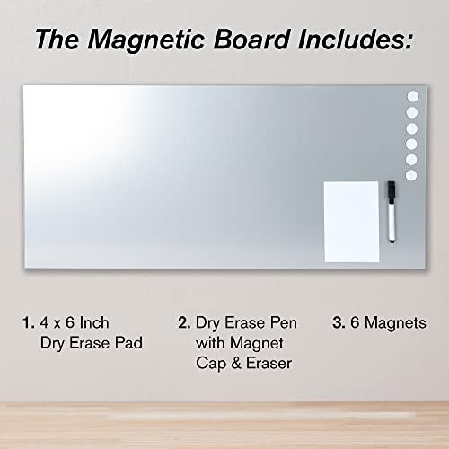 MMF Industries STEELMASTER by BankSupplies Magnetic Bulletin Board | 30 x 14 Inches | Silver | Includes 6 Magnets, 4 x 6 Dry Erase Board & Dry Erase Marker | Scratch Resistant Finish | Horizontal & Vertical Display - Image 5