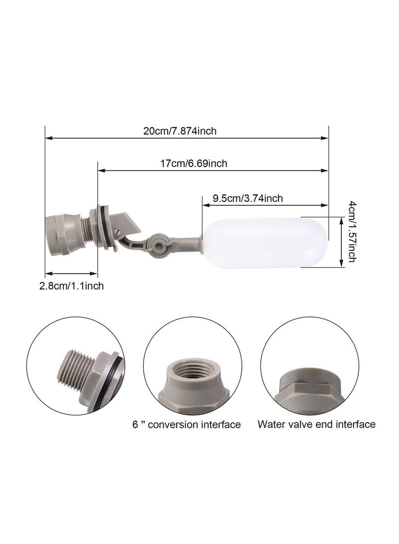 Float Ball Valve, 1/2 Inch Mini Plastic Water Valve with Adjustable Arm for Automatic Level Control of Tank (4 Pack) - Image 2