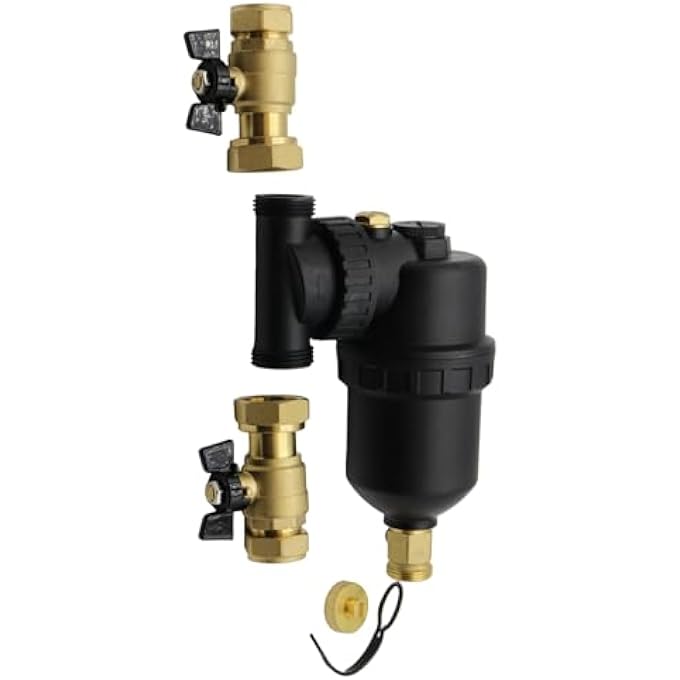 MAGNETIC FILTER FOR CENTRAL HEATING SYSTEMS 22MM WITH ISOLATION VALVES - Image 3