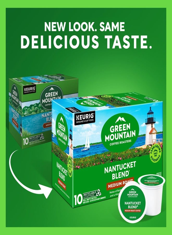 Green Mountain Coffee Roasters قهوة جرين ماونتن كوفي روسترز نانتوكيت بلند، كبسولات كيوريج كي-كاب للاستخدام الفردي، قهوة متوسطة التحميص، 60 كبسولة، (6 عبوات من 10 كبسولات) - Image 2