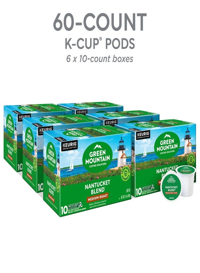 Green Mountain Coffee Roasters قهوة جرين ماونتن كوفي روسترز نانتوكيت بلند، كبسولات كيوريج كي-كاب للاستخدام الفردي، قهوة متوسطة التحميص، 60 كبسولة، (6 عبوات من 10 كبسولات) - Image 3