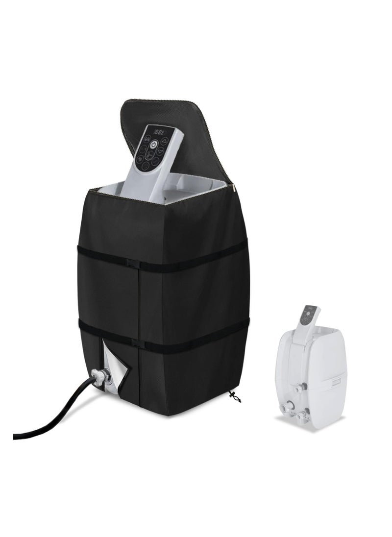 SYOSI Hot Tub Spa Heater Pump Cover, Waterproof Hot Tub Insulated Pump Cover with Zipper Opening, for Most Inflatable Hot Tub Spa Heater Pump on Market, for Multiple Brands (Black,Square)  - Image 1