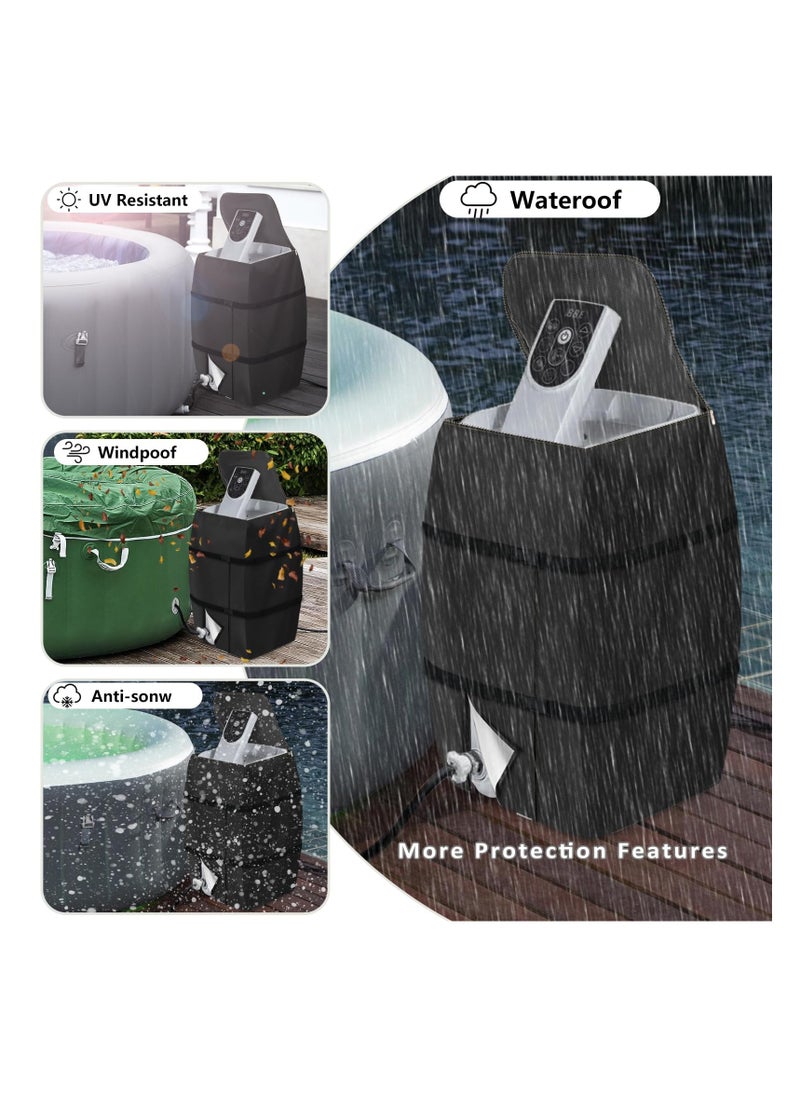 SYOSI Hot Tub Spa Heater Pump Cover, Waterproof Hot Tub Insulated Pump Cover with Zipper Opening, for Most Inflatable Hot Tub Spa Heater Pump on Market, for Multiple Brands (Black,Square)  - Image 3