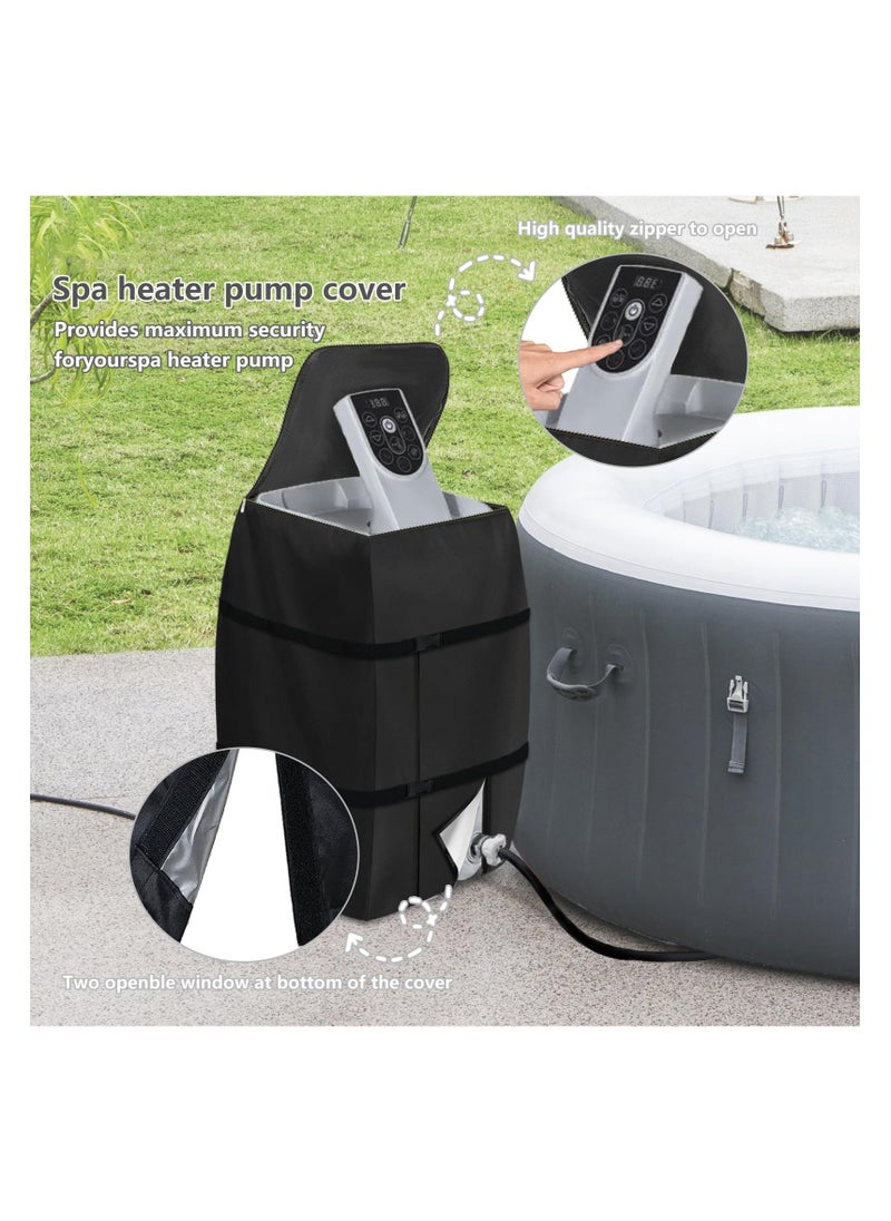 SYOSI Hot Tub Spa Heater Pump Cover, Waterproof Hot Tub Insulated Pump Cover with Zipper Opening, for Most Inflatable Hot Tub Spa Heater Pump on Market, for Multiple Brands (Black,Square)  - Image 5