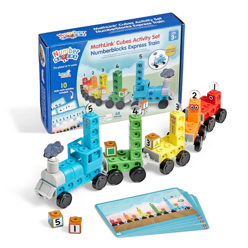 hand2mind Numberblocks Express Train MathLink Cubes Activity Set, Preschool Learning Activities, Train Toy, Counting Blocks, Number Toys, Kids Educational Toys, Math Manipulatives for Preschoolers - Image 1