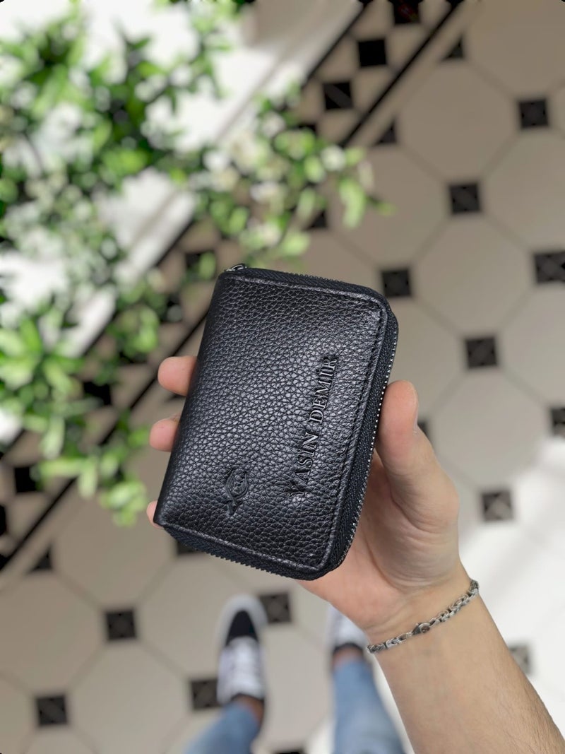 VISSO 661 Zippered Credit Card Holder Model Genuine Leather Bag Personalized Card Holder Wallet For Men & Women  - Image 1
