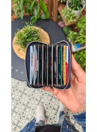 VISSO 661 Zippered Credit Card Holder Model Genuine Leather Bag Personalized Card Holder Wallet For Men & Women  - Image 3