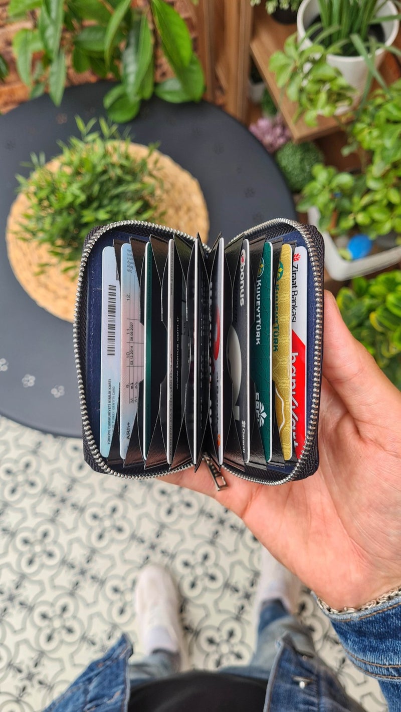 VISSO 661 Zippered Credit Card Holder Model Genuine Leather Bag Personalized Card Holder Wallet For Men & Women  - Image 3
