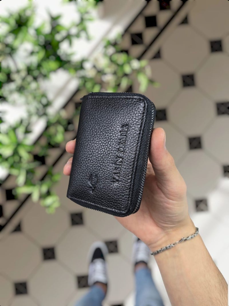 VISSO 661 Zippered Credit Card Holder Model Genuine Leather Bag Personalized Card Holder Wallet For Men & Women  - Image 4