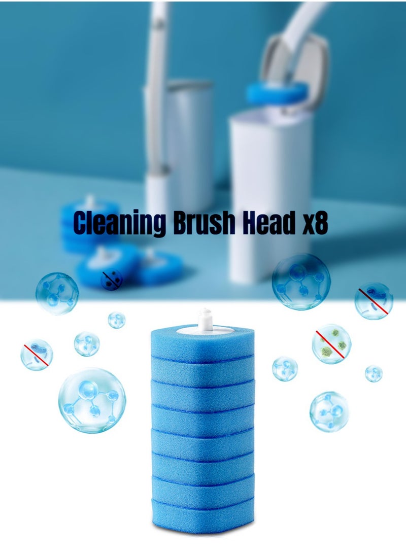 Generic 8pcs Disposable Toilet Sponge Head, Replaceable Toilet Brush Sponge Head, Suitable for Deep Cleaning and Stubborn Dirt 