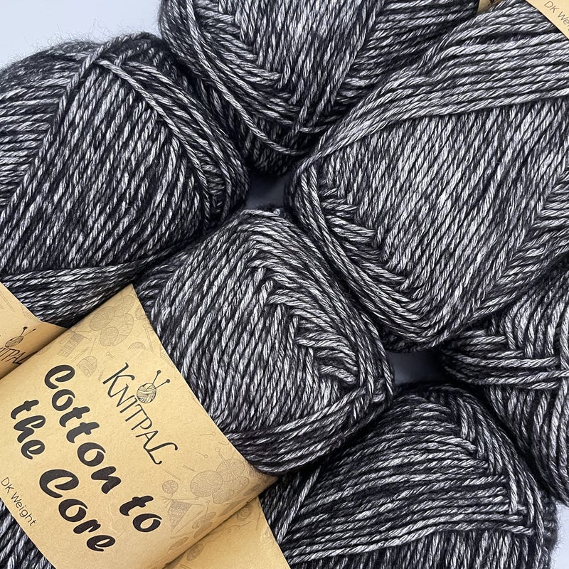 Cotton to The Core Cotton Yarn for Crocheting 6 Skeins 852Yds300G Free Patterns  Soft Baby Yarn for Knitting  3 DK Light Worsted Weight  Charcoal Black