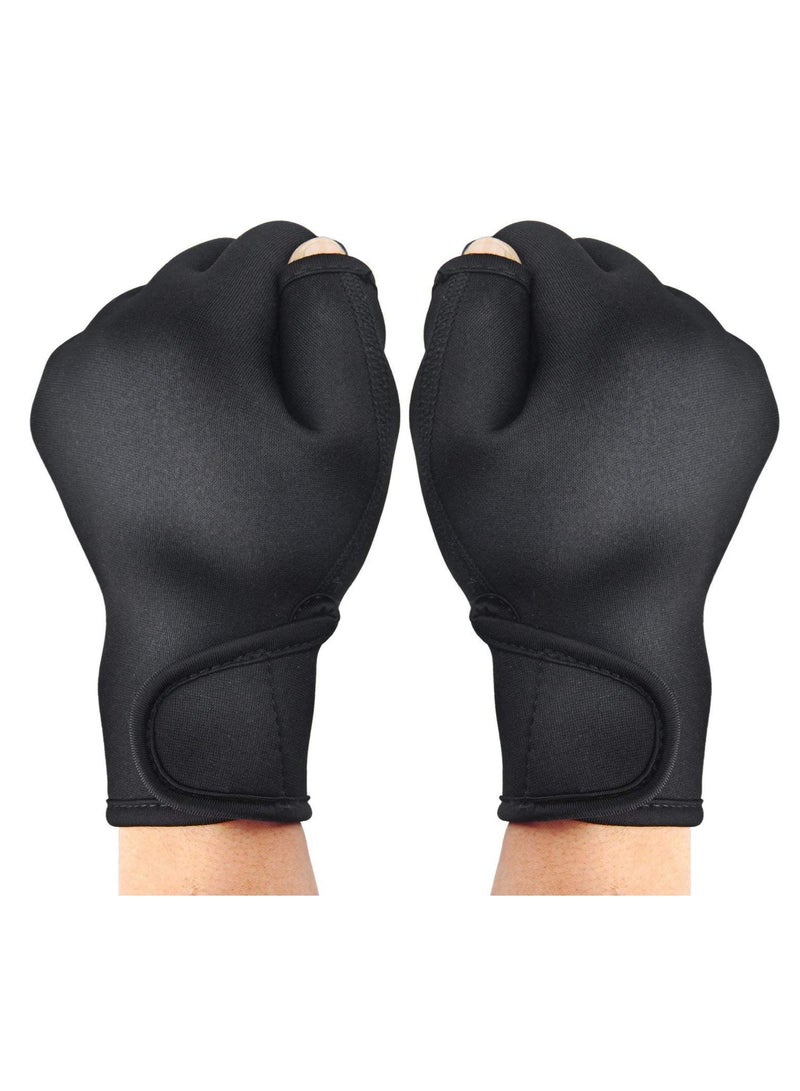 SYOSI KASTWAVE Aquatic Gloves for Helping Upper Body Resistance, Webbed Swim Gloves with Wrist Strap, Well Stitching, No Fading, Sizes for Men Women Adult Children Aquatic Fitness Water Resistance Training - Image 3