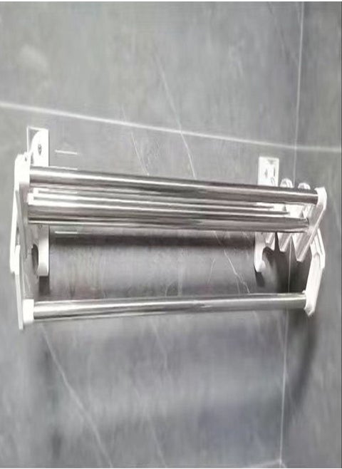 Bathroom Hardware Towel Rack Foldable Rod Hanger