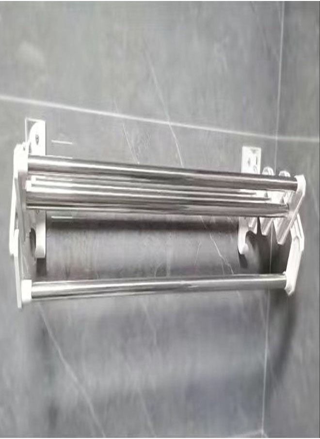 Bathroom Hardware Towel Rack Foldable Rod Hanger