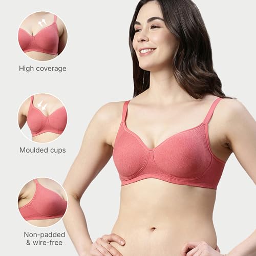 Enamor A042 Side Support Shaper Stretch Cotton Everyday Bra - Non-Padded, Wire-Free & High Coverage - Image 3