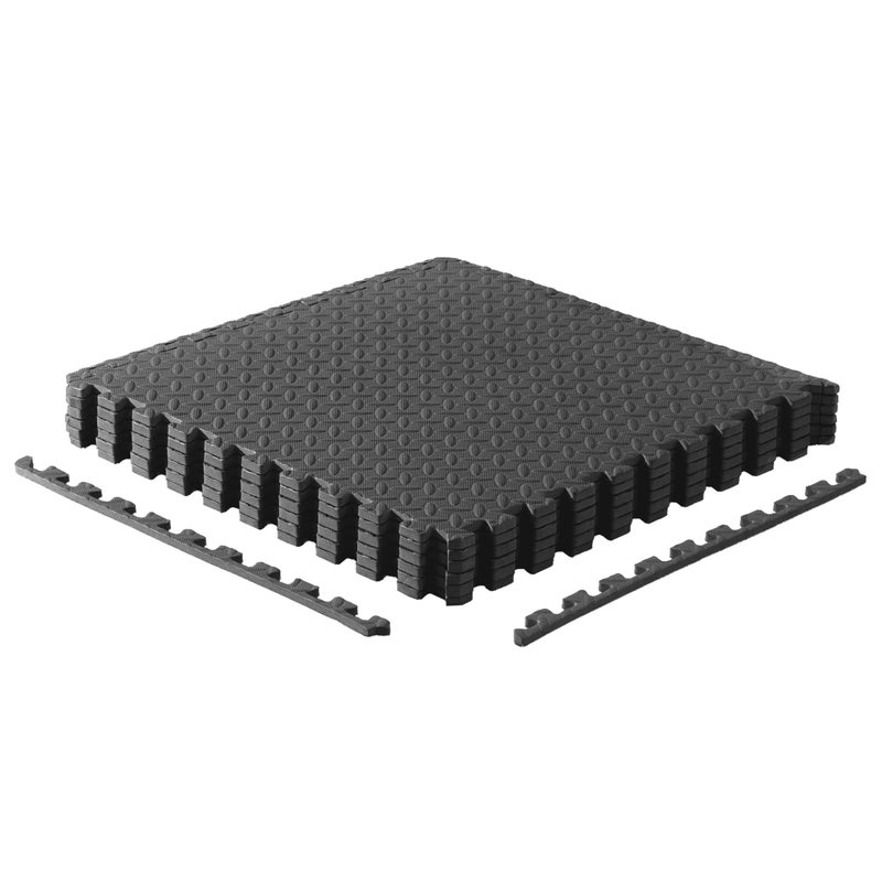 CAP Barbell 1/2-Inch Interlocking EVA Foam Exercise Puzzle Mat Home Gym Flooring - 1 Pack | 24" x 24" x 1/2" | Diamond Pattern - Black - Image 1