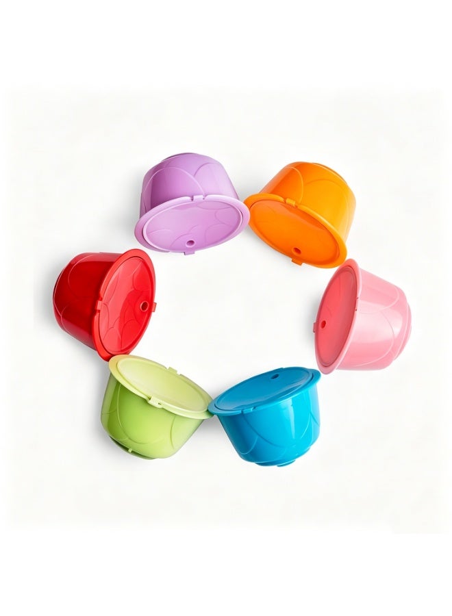 6pcs-Coffee Machine Series Refillable Pp Coffee Capsule Filter Set Multicolour -3.9*5.2cm,Reusable Coffee Capsule Filter Cup – Fill-Your-Own - Image 5