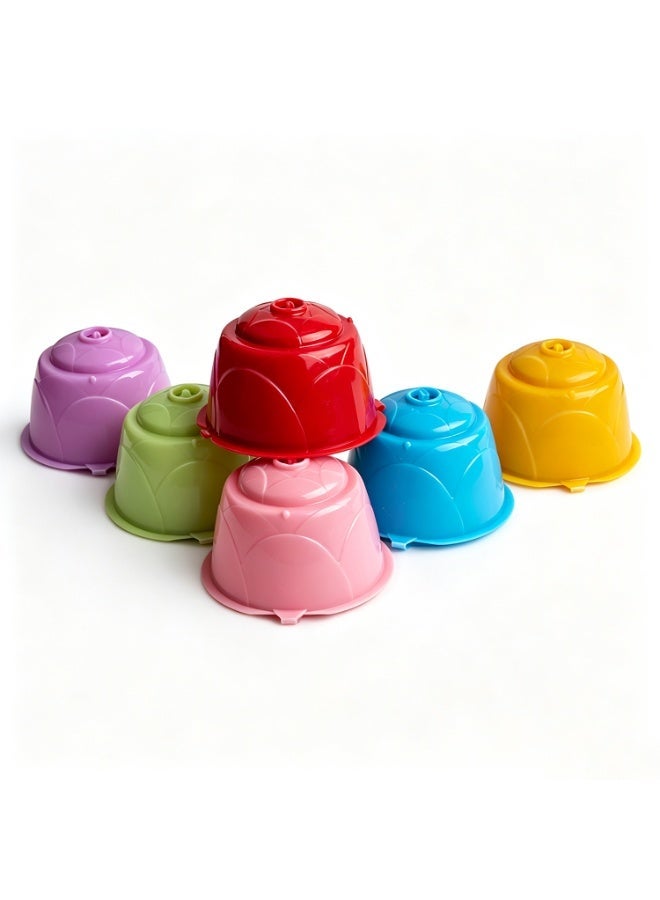 6pcs-Coffee Machine Series Refillable Pp Coffee Capsule Filter Set Multicolour -3.9*5.2cm,Reusable Coffee Capsule Filter Cup – Fill-Your-Own - Image 2