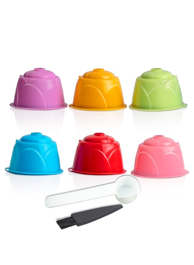 6pcs-Coffee Machine Series Refillable Pp Coffee Capsule Filter Set Multicolour -3.9*5.2cm,Reusable Coffee Capsule Filter Cup – Fill-Your-Own - Image 1
