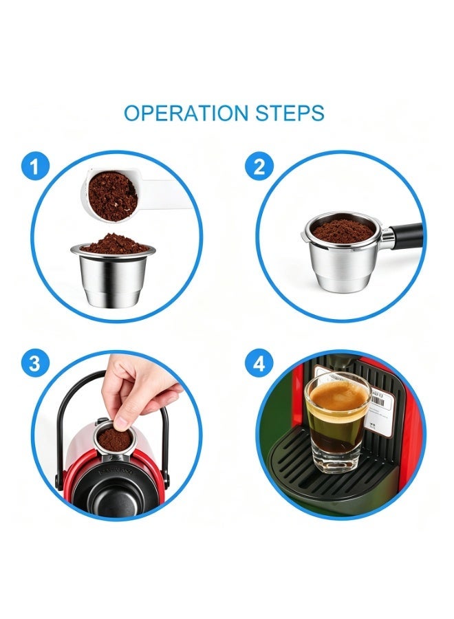 6pcs-Coffee Machine Series Refillable Pp Coffee Capsule Filter Set Multicolour -3.9*5.2cm,Reusable Coffee Capsule Filter Cup – Fill-Your-Own - Image 4