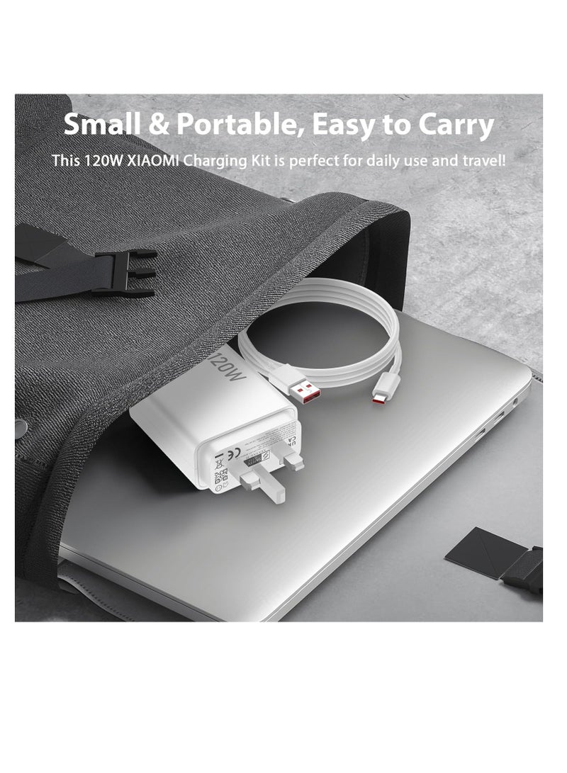 شاحن 120 وات Hypercharge UK محول قابس السفر لـ Xiaomi 14 13 12 13t 12t 12s Pro Lite Redmi Note K70 K60 K50 11 11s Plus Poco X6 X5 Black Shark 4 5 Pro - Image 2