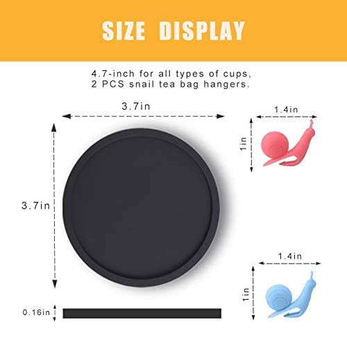 FANCY NOVA Silicone Drink Coasters Set of 4, Non-Slip Cup Coasters, Heat Resistant Cup Mate, Soft Coaster for Tabletope Protection, Furniture from Damage (Black) - Image 3