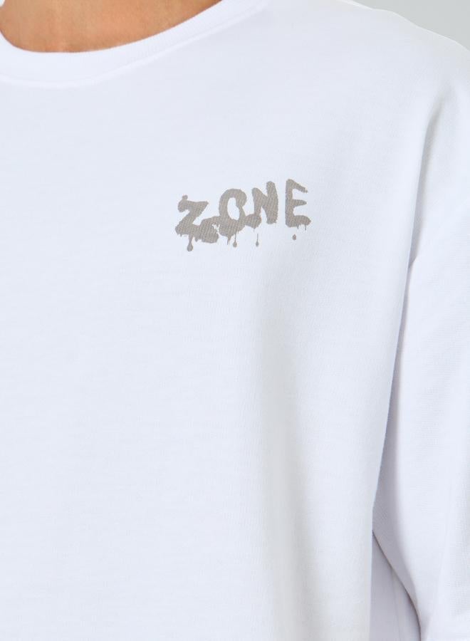 Styli Men White Oversized Graphic T-Shirt - Image 4