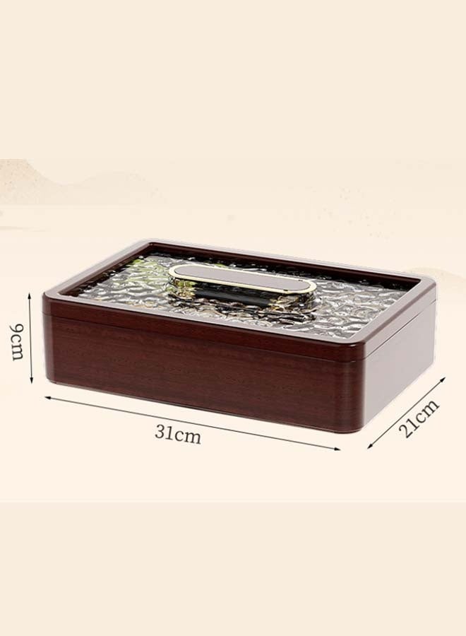 HaHaHai Walnut Brown 2 Wooden Serving Trays with Woven Placemats - Image 5