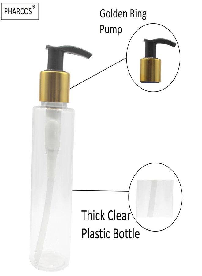 Pharcos 100ml Refillable Plastic Pump Bottle with Elegant Golden Black Dispenser Pump - Perfect for Lotions, Serums, Hair Oils, Body Gels, Shampoos, and More - Pack of 12 - Image 5