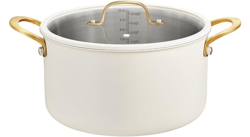 BEZIA Large Stainless Steel Stock Pot, 12 Quart Large Cooking Pot with Lid, Casserole with Lid, Even Heat Distribution, Induction Compatible Soup Pot, Ideal for Stews, Simmering & Soups - Image 1