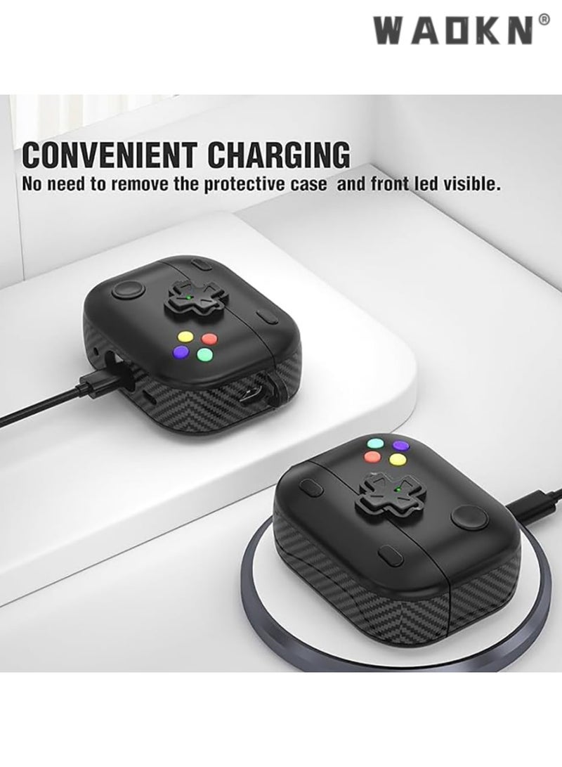 WAOKN Classic Game Player Design AirPods Pro 2nd Generation Case, Supports Wireless Charging, Portable Hard Shell Protective Cover, Secure Fit for AirPods Pro 2 Charging Case, Black, Durable and Stylish  - Image 2