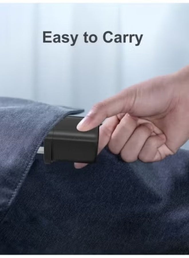 Onno شاحن GaN بقوة 45 واط بمنفذ USB-C، شاحن سريع ثنائي المنافذ (USB-C + USB-A) يدعم تقنيات الشحن السريع PD3.0/PPS/QC3.0، شاحن محمول صغير الحجم لأجهزة MacBook وiPhone وSamsung وأجهزة الكمبيوتر المحمولة وiPad وNintendo Switch وأنظمة iOS وAndroid وغيرها، متوافق مع المعايير البريطانية. - Image 3