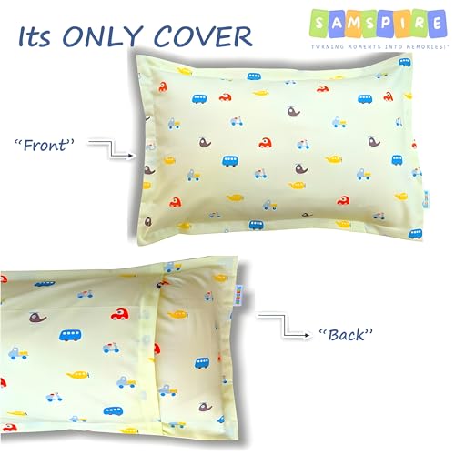 SAMSPIRE 100% Organic Cotton Kids Pillow Covers Only, Size 12X18 Inches, Suitable for Kids of 1 to 5 Year, Set of 2 (Pink-YLW-Kid-Cov) - Image 3