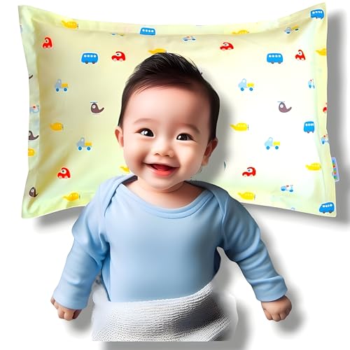 SAMSPIRE 100% Organic Cotton Kids Pillow Covers Only, Size 12X18 Inches, Suitable for Kids of 1 to 5 Year, Set of 2 (Pink-YLW-Kid-Cov) - Image 5