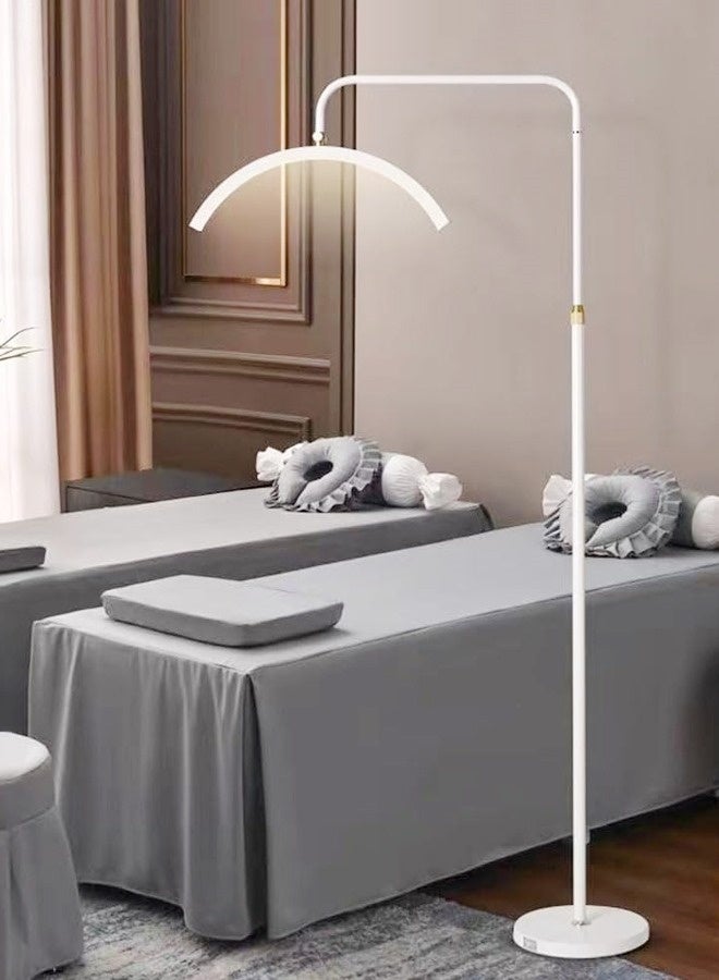 فاشون هوم مصباح رموش LED متعدد الأغراض، مصباح LED على شكل نصف قمر، قابل للتعديل، دوران 360 درجة، حامل قابل للتعديل، مصباح تجميل الرموش، مصباح أرضي للتجميل لتمديد الرموش، العناية بالبشرة، الحواجب، الوجه، صالون السبا، ديكور المنزل، ضوء 80-200 سم  - Image 1