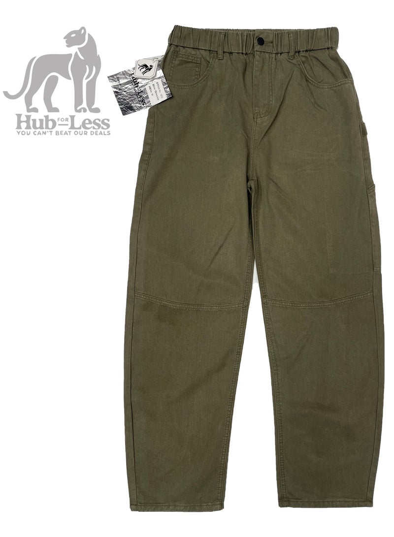 Hub For Less Men’s Ultra-Wide Leg Chinos – Treated Fabric & Stylish Back Pockets - Image 1