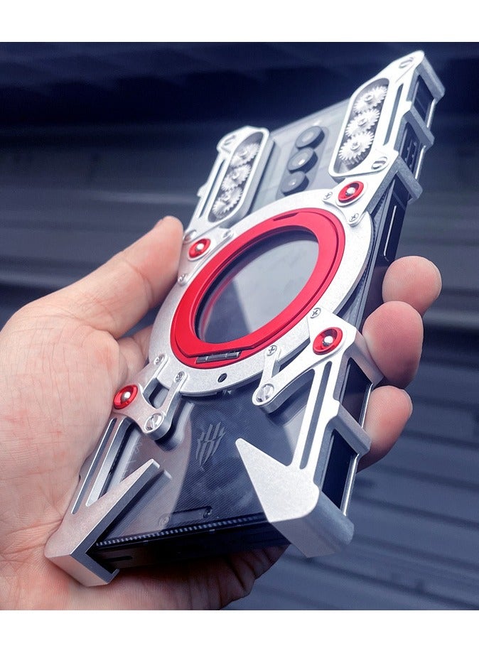 عام غطاء معدني متوافق مع زد تي إي نوبيا ريد ماجيك 10 برو بلس / 10 برو - سبائك ألومنيوم مع حامل حلقي، تصميم هيكلي ميكانيكي مجوف بدون حواف واقي - Image 2