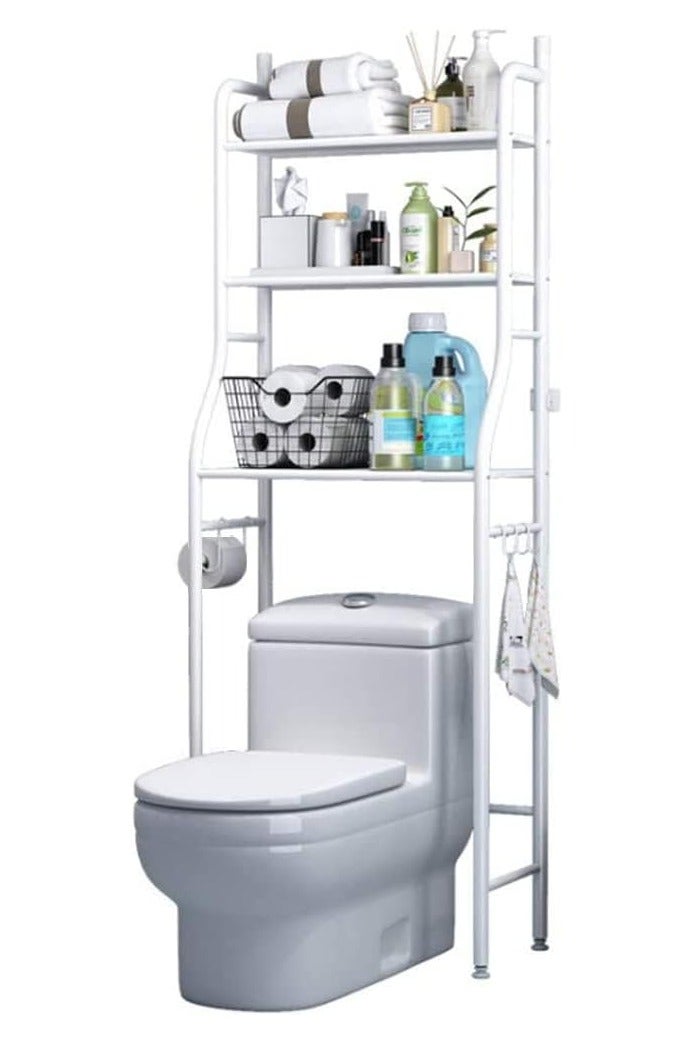 F Organizer for storing towels in the toilet and bathroom, with 3 shelves, white, 50 x 25 x 160 cm - Image 3