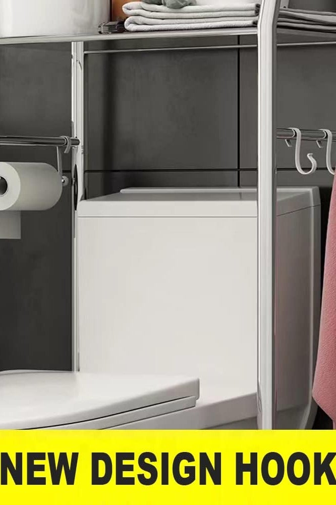 F Organizer for storing towels in the toilet and bathroom, with 3 shelves, white, 50 x 25 x 160 cm - Image 4