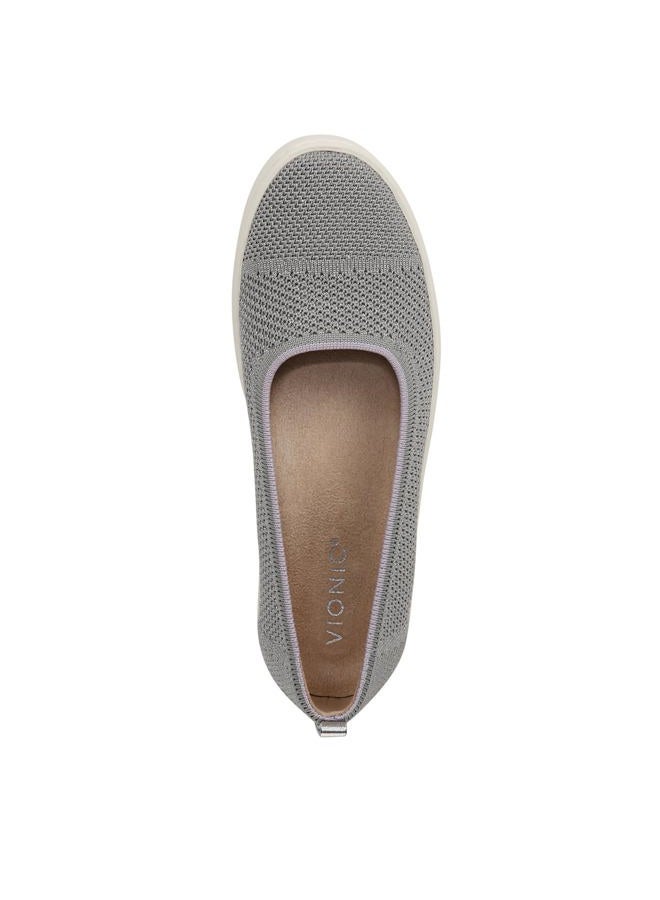 Vionic Women's Uptown Skimmer Knit Ballet Flat, Light Grey, 40.5 EU - Image 3