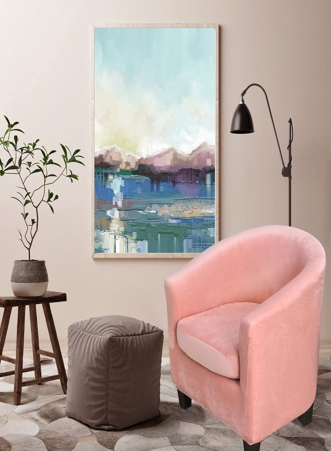 MIFXIN 2 Piece Velvet Tub Chair Covers with Cushion Cover Stretch Soft Removable Tub Chair Slipcovers Armchair Sofa Couch Furniture Protector Cover for Living Room Club Hotel (Pink) - Image 2