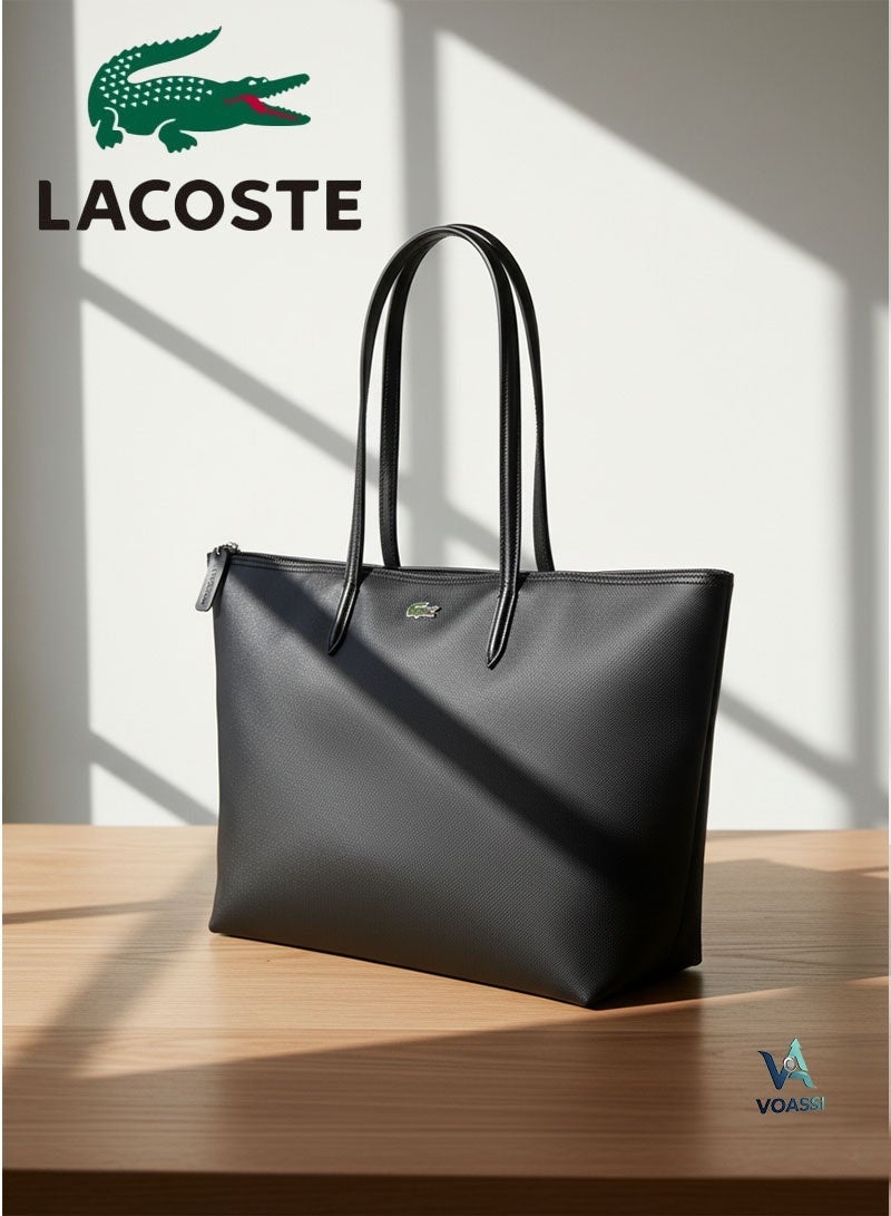 لاكوست حقيبة حقيبة لاكوست الكتف الأسود - Image 1