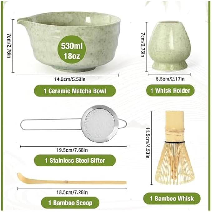 STORICANS Premium Matcha Tea Set With Bamboo Whisk Ceramic Bowl Scoop  Holder 5 Pcs Matcha Making Kit For Traditional Japanese Tea Ceremony Ideal Matcha Gift Set For Beginners And Enthusiasts - Image 5