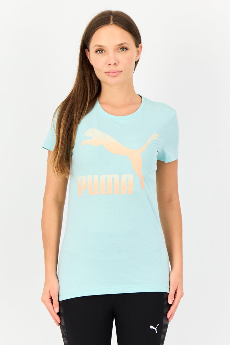 PUMA Women Regular Fit Short Sleeves Outdoor T-shirt, Light Turquoise - Image 1