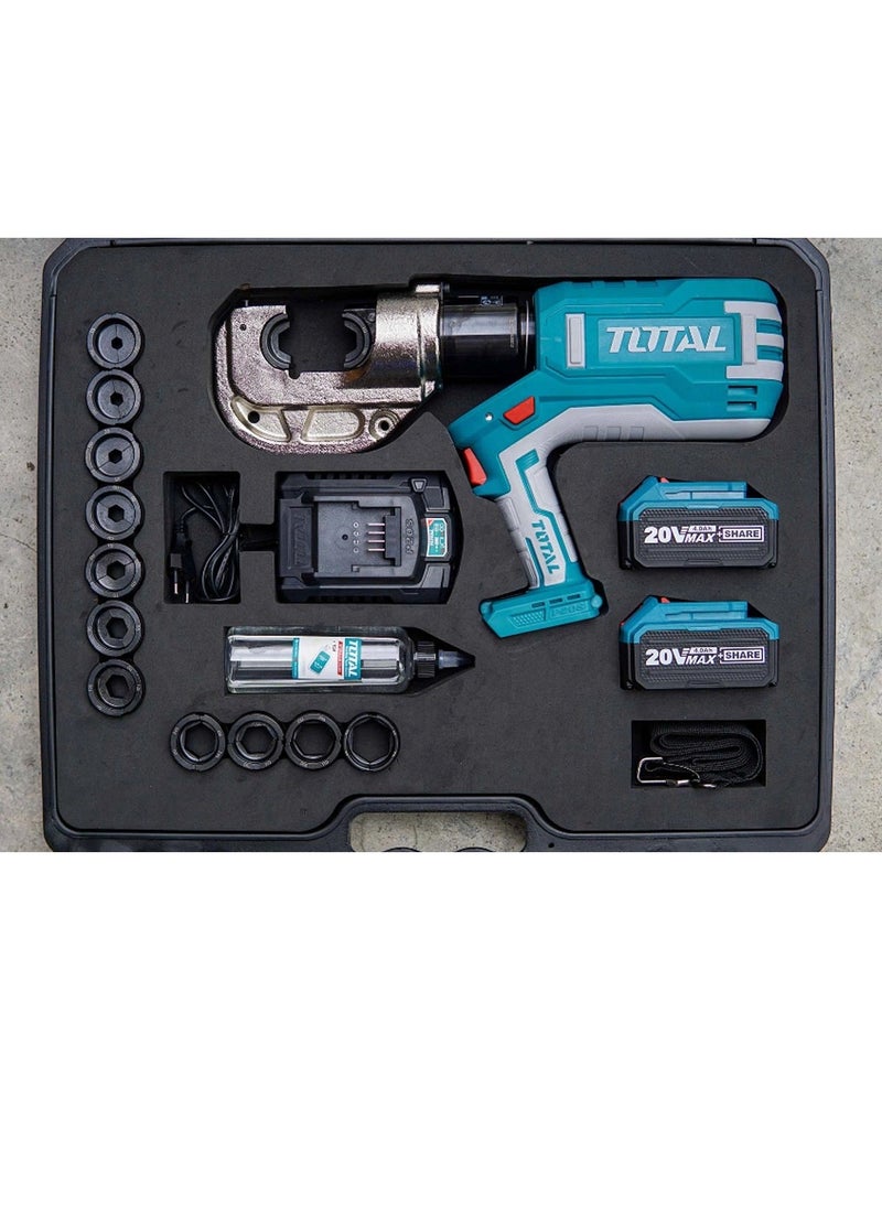 TOTAL Total 20V Cordless Hydraulic Crimping Tool 16–400mm² – 120KN Force, LED Display, 2×5.0Ah Batteries & 4A Charger – Lithium-Ion Crimper for Electrical Cable Lug Termination – Plastic Box Included  - Image 4
