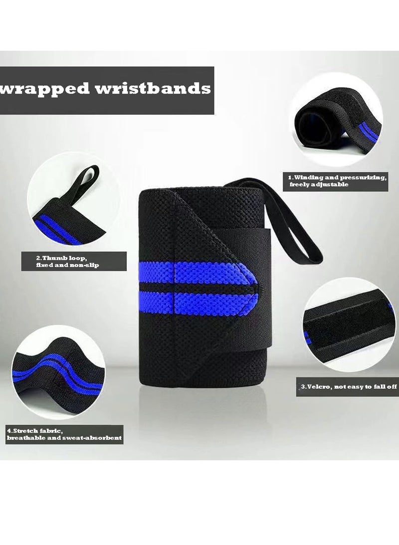 Wrist Straps for Weightlifting, Exercise Straps Strength Training, Adjustable Wrist Brace Gym Accessories for Men (Blue) - Image 4