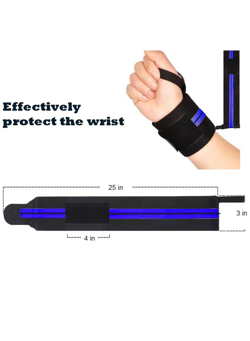Wrist Straps for Weightlifting, Exercise Straps Strength Training, Adjustable Wrist Brace Gym Accessories for Men (Blue) - Image 5