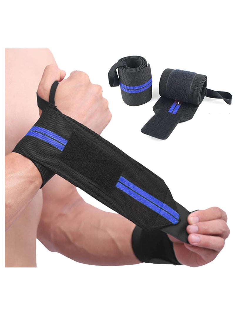 Wrist Straps for Weightlifting, Exercise Straps Strength Training, Adjustable Wrist Brace Gym Accessories for Men (Blue) - Image 1