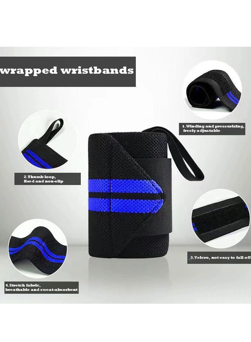 Wrist Straps for Weightlifting, Exercise Straps Strength Training, Adjustable Wrist Brace Gym Accessories for Men (Blue) - Image 2